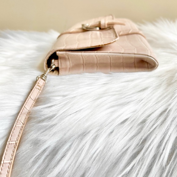 Chateau Pink Faux Croc Embossed Buckle Bag - Picture 5 of 7